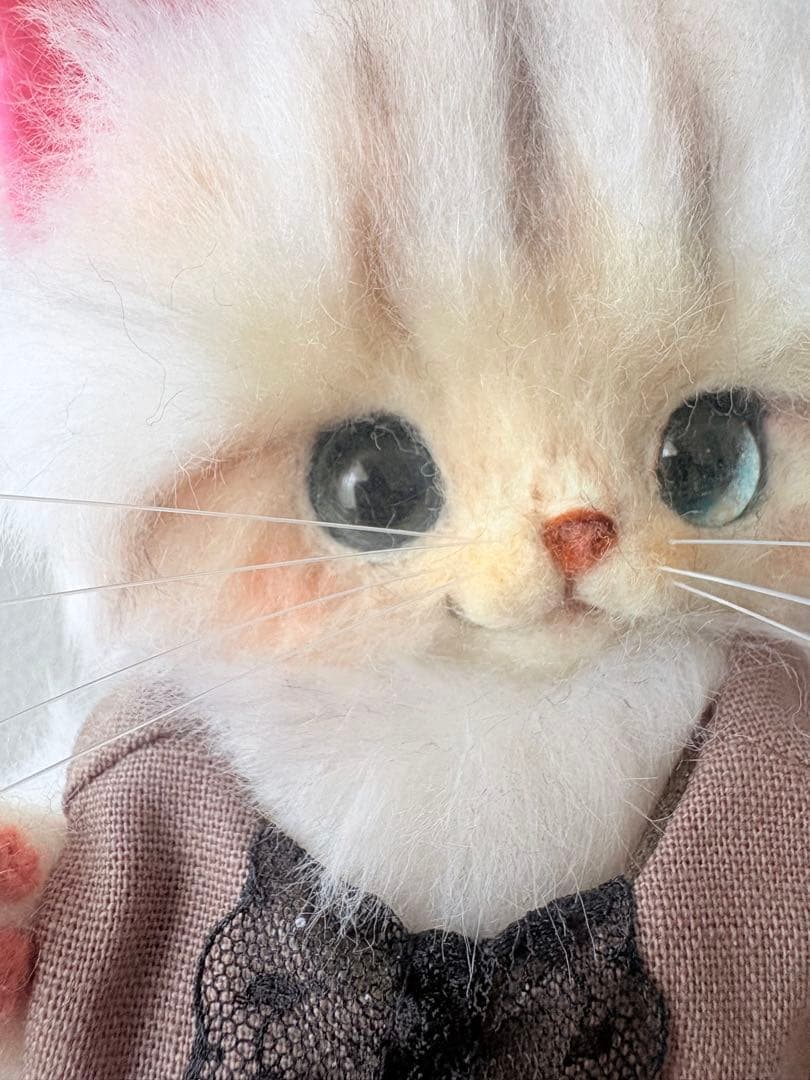 羊毛フェルト　チンチラ　ハンドメイド　猫