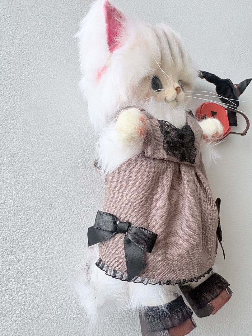 羊毛フェルト　チンチラ　ハンドメイド　猫