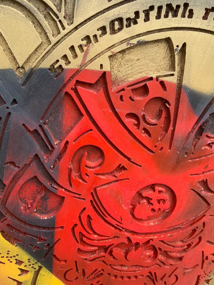 【沖縄米軍基地放出品】ナニコレッ！？　木版画　将軍