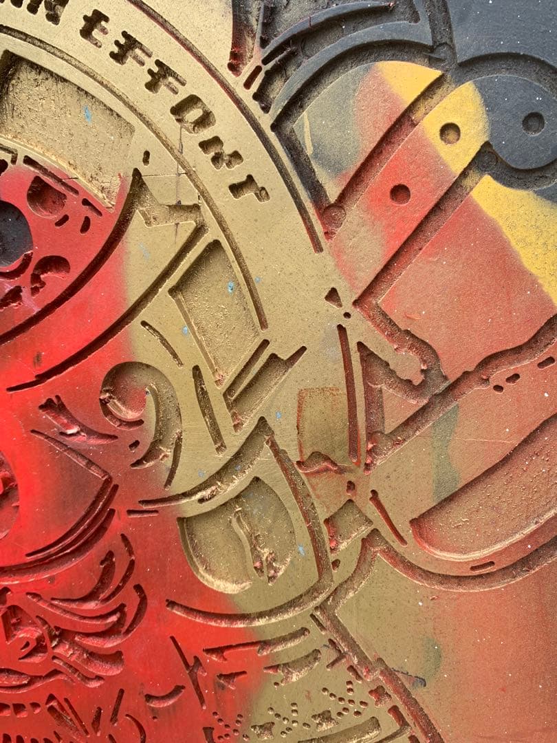 【沖縄米軍基地放出品】ナニコレッ！？　木版画　将軍