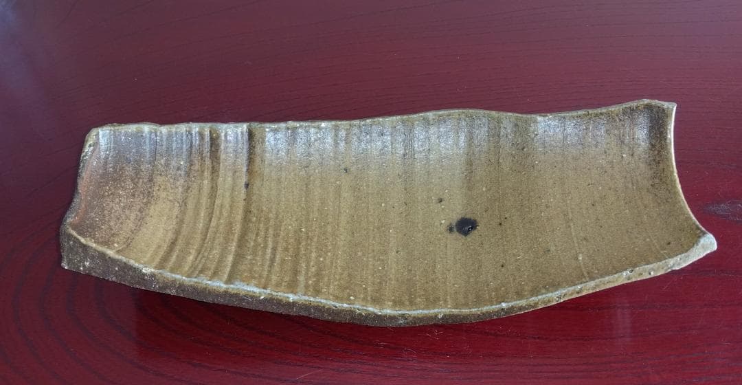 越前焼名工　桝田屋光生 自然灰釉美還元窯変美逸品 舟形大盛鉢【3脚舟形盛鉢2】