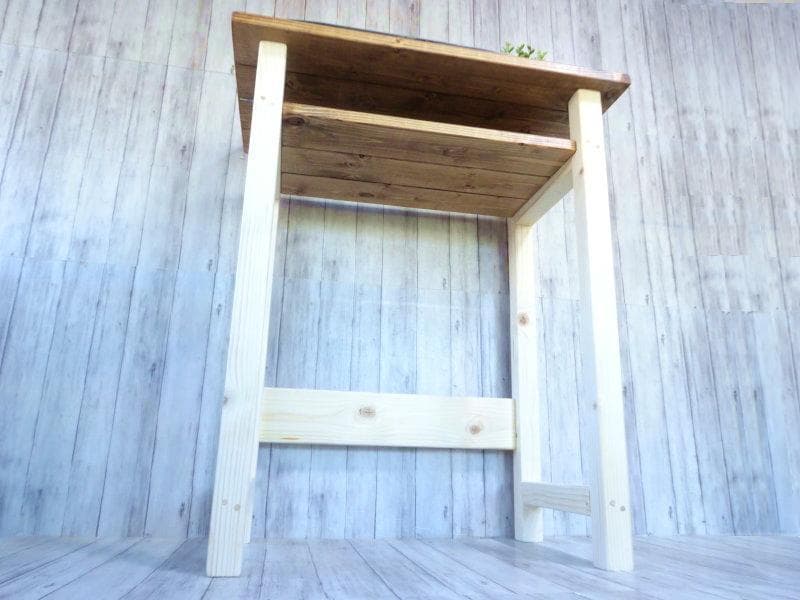 ハンドメイド　パソコンラック (チーク色×ナチュラル)