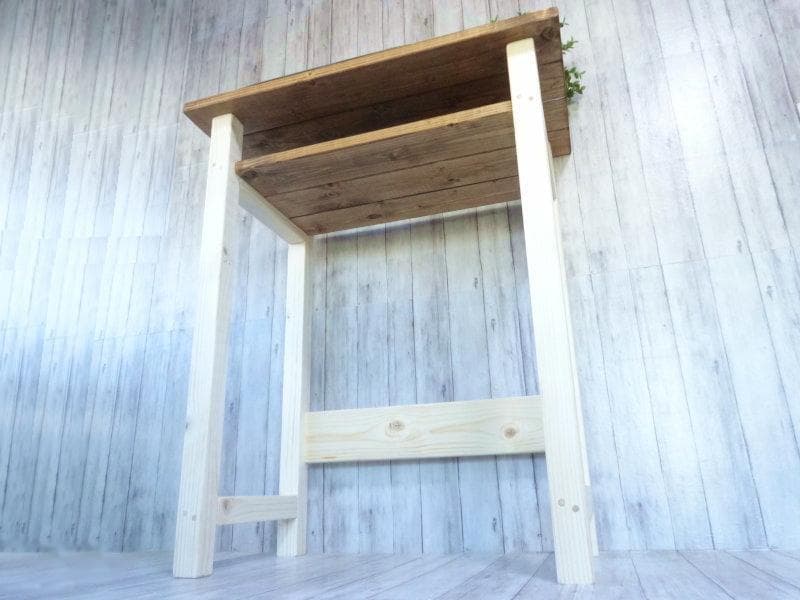 ハンドメイド　パソコンラック (チーク色×ナチュラル)