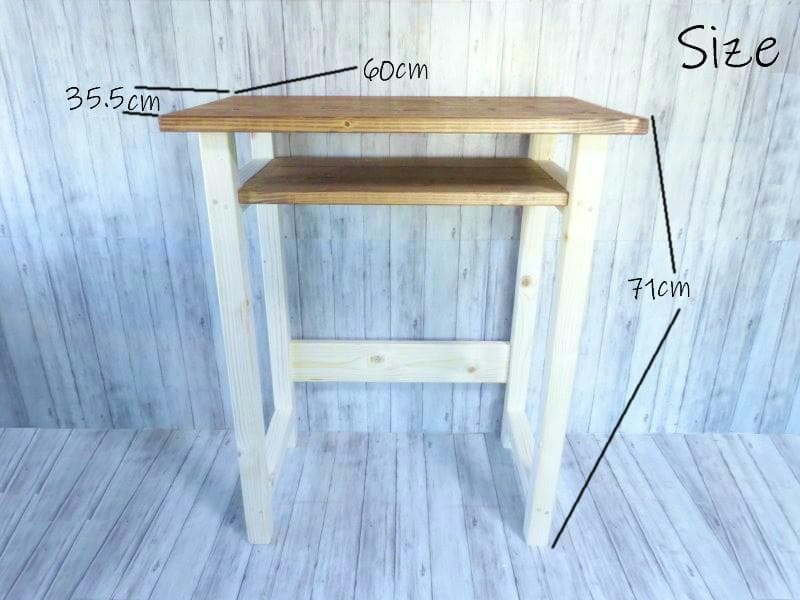 ハンドメイド　パソコンラック (チーク色×ナチュラル)