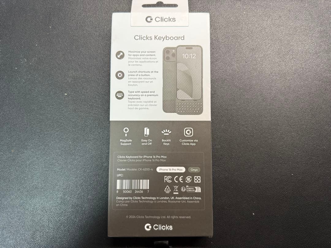 Clicks Keyboard iPhone 16 Pro Max用ケース