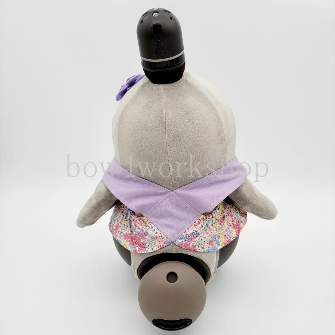 ラボットの服ハンドメイド リバティ柄サロペット+お花飾りセット(ラベンダー）
