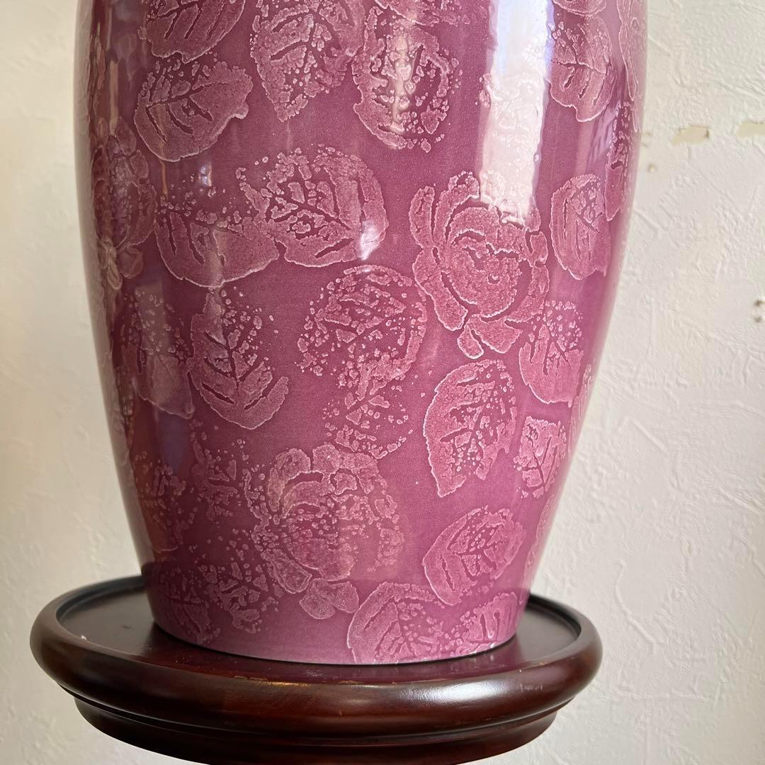 k247 存在感のある大型フラワーベース マゼンタ色のエレガントな花瓶 ローズ