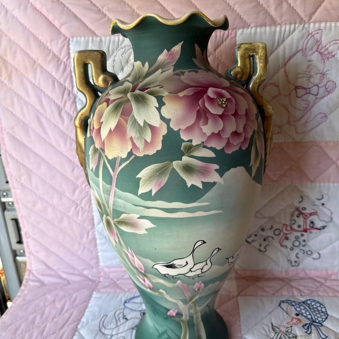 ロイヤル✳︎アンティーク花瓶、輸出向けハンドペイント