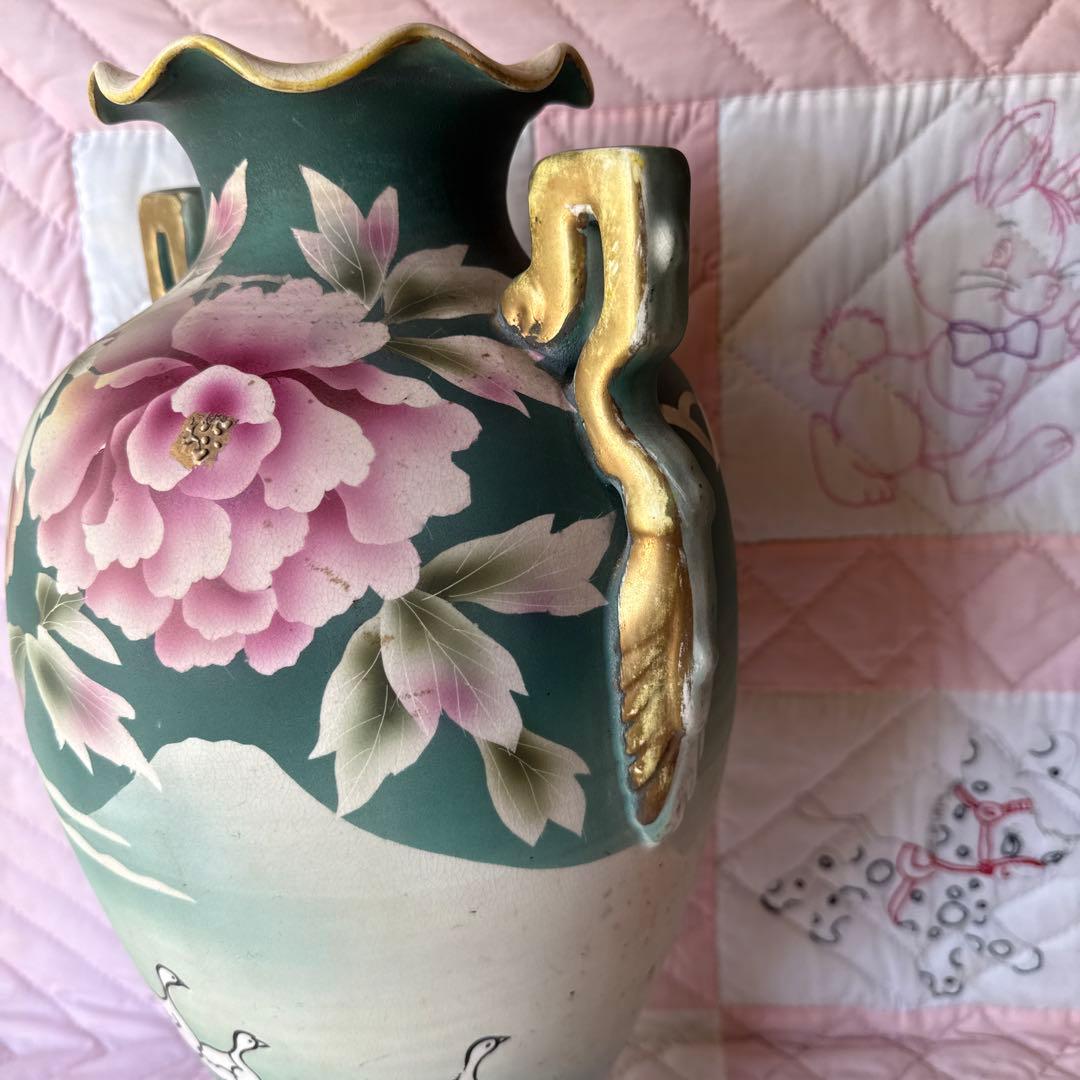 ロイヤル✳︎アンティーク花瓶、輸出向けハンドペイント
