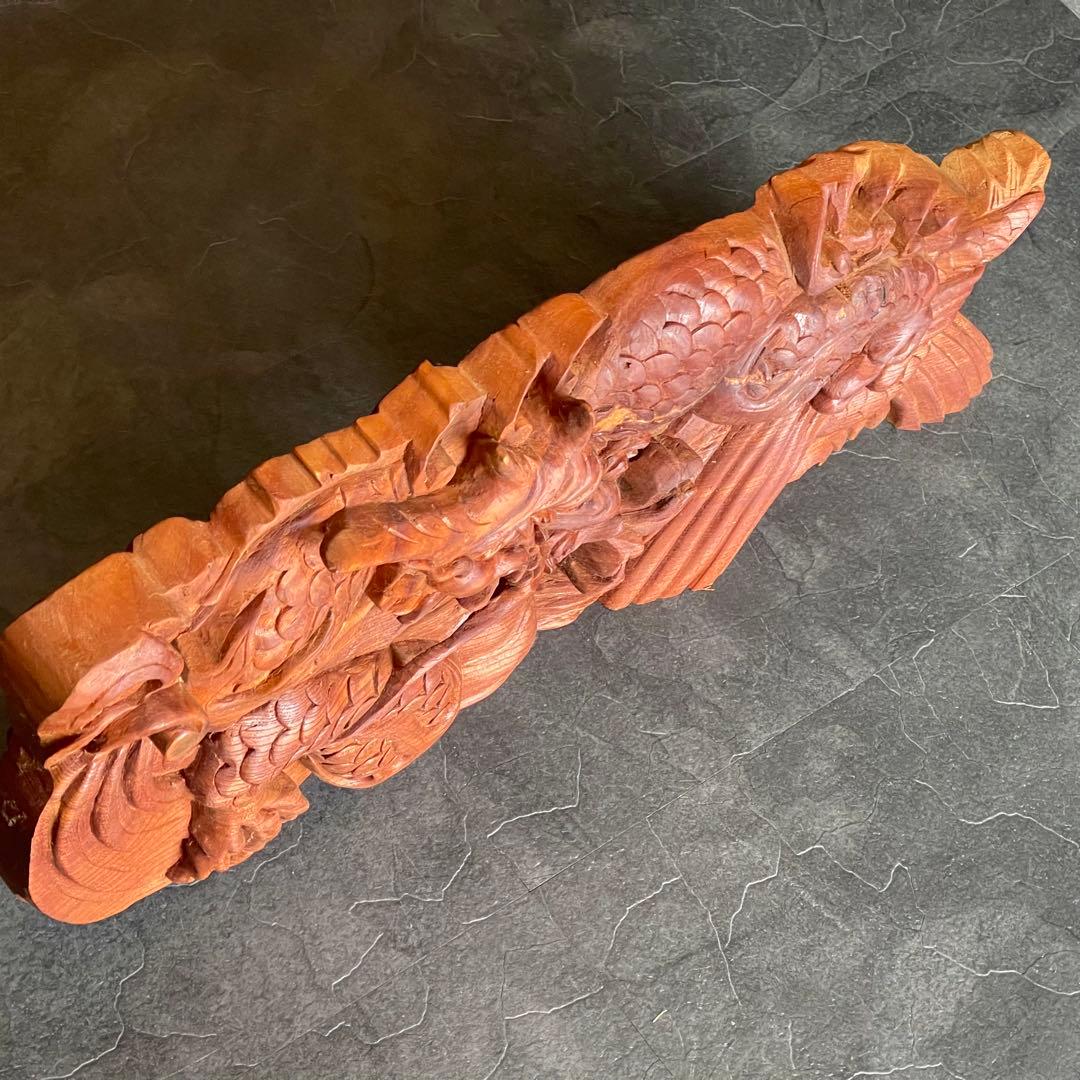 ★欅 龍 木彫り 置物 彫刻 幅60cm高25cm厚5cm飾り物 厄除け 開運