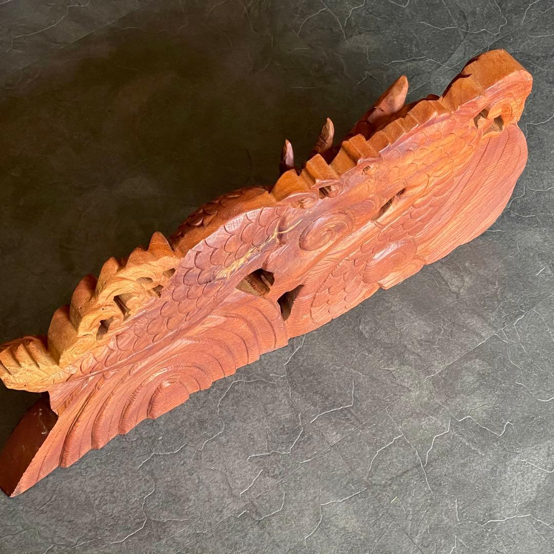 ★欅 龍 木彫り 置物 彫刻 幅60cm高25cm厚5cm飾り物 厄除け 開運