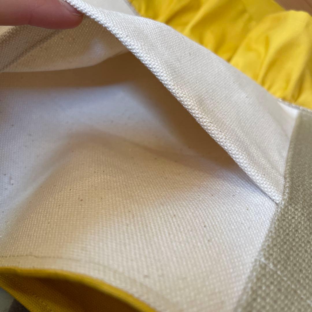 帆布とくすみイエローフリル＋パイピング♡入学セット　サイズオーダー可能　黄色