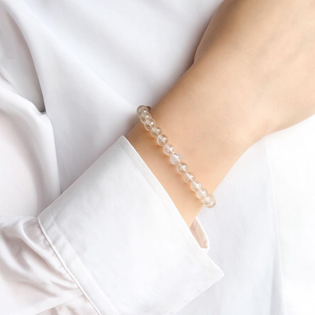 【MK*】ブラジル産ルチルクォーツのゴムブレスレット