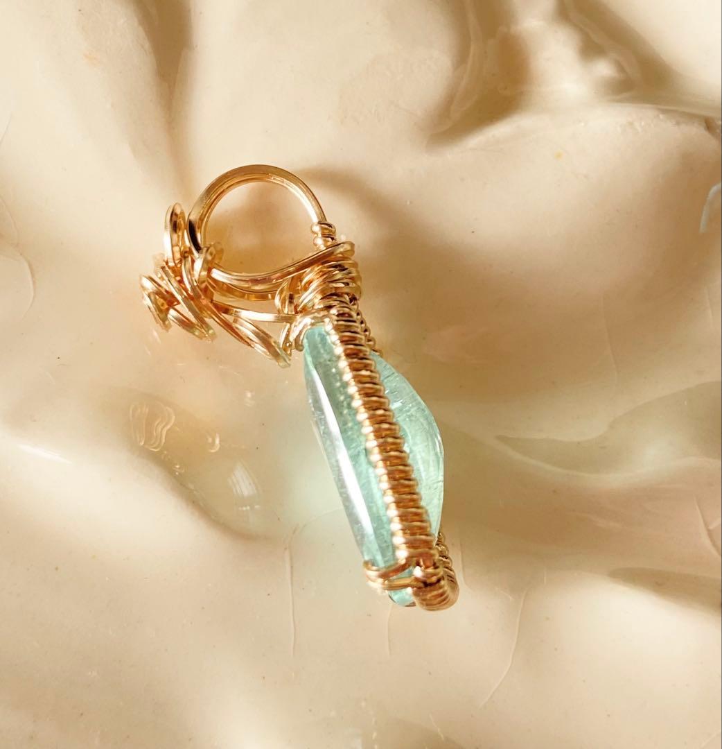 ハンドメイドペンダントトップ⭐︎モスアクアマリン(非加熱)