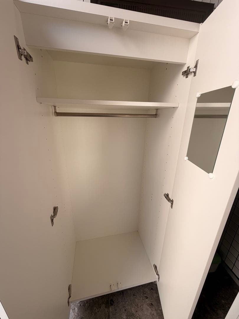 dinos 移動式間仕切りクローゼットハンガー ミラー扉タイプ・ハンガー1段