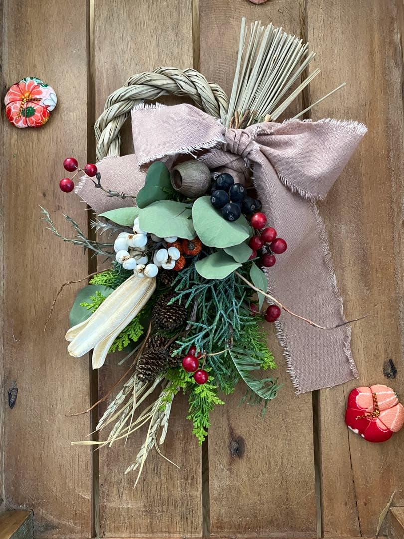 スワッグになるしめ縄飾り☆お正月飾り☆しめ縄リース☆2wayしめ縄飾り