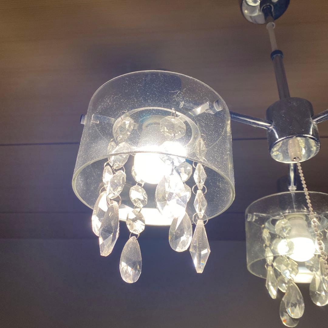 フランフラン　クリスタル装飾付き3灯シャンデリア