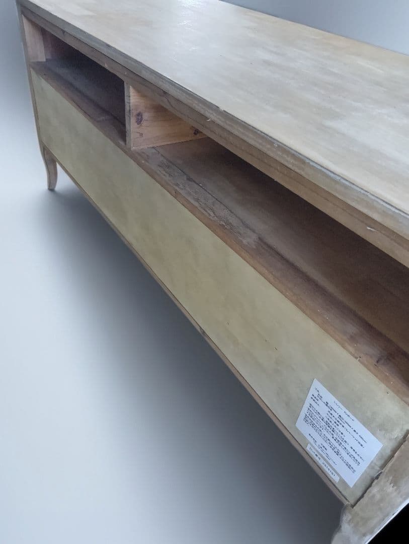 Shabby chic TVBoardナチュラルウッド テレビボード 収納付き