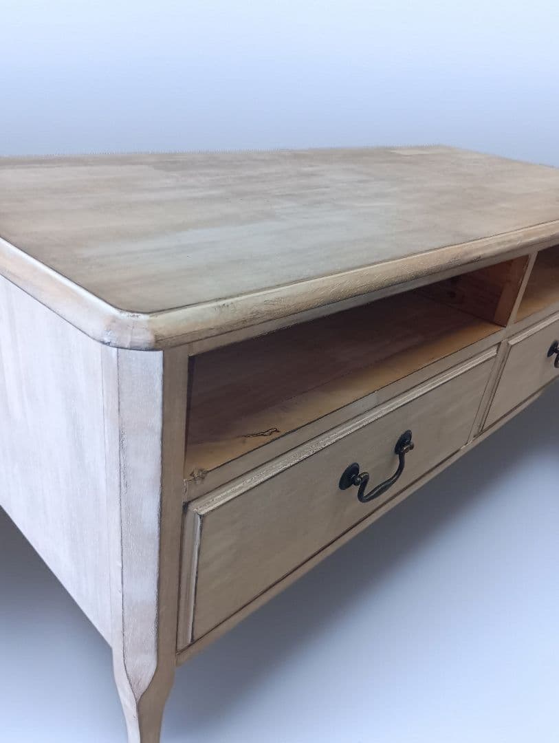 Shabby chic TVBoardナチュラルウッド テレビボード 収納付き