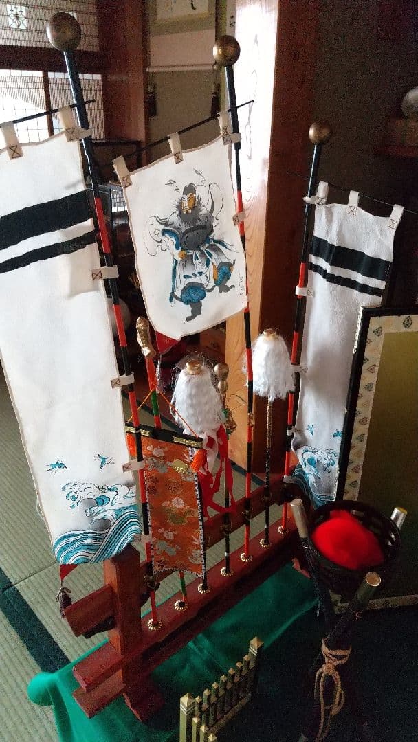 五月人形 子供大将 と、座敷旗飾りセット