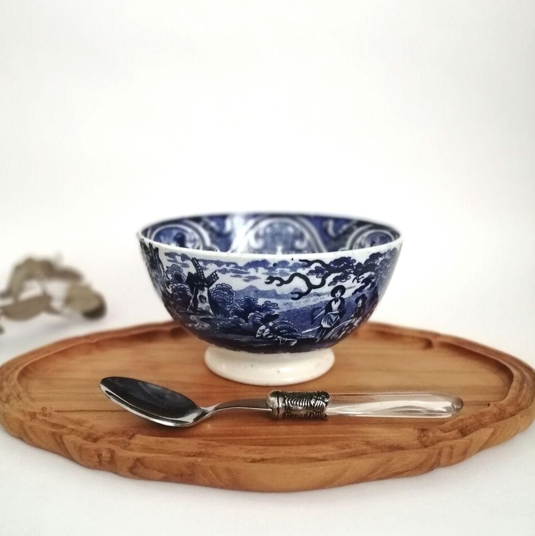 阿蘭陀焼 デルフト ペトルス・レグー窯 銅版転写 カフェオレボウル アンティーク