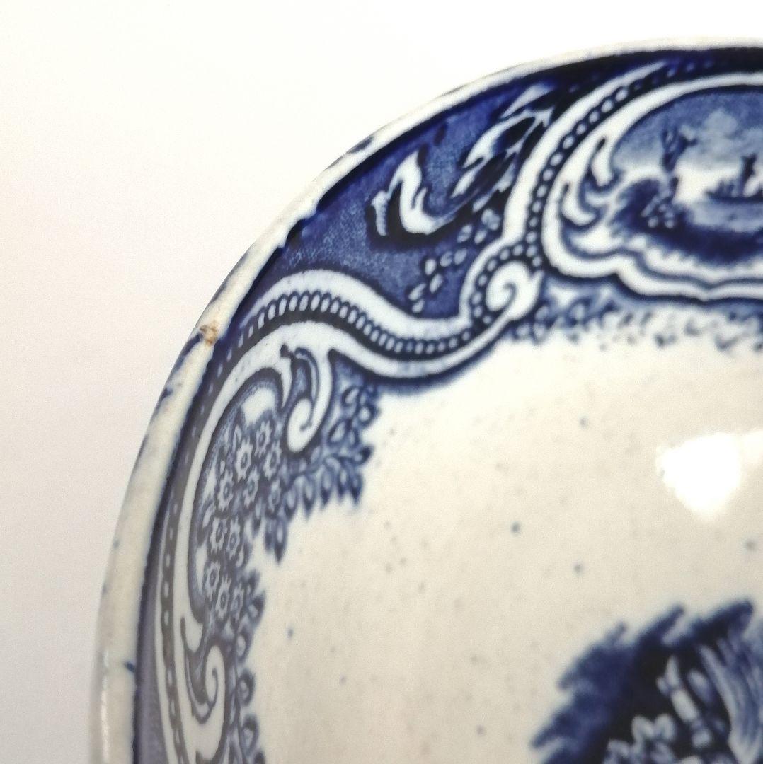 阿蘭陀焼 デルフト ペトルス・レグー窯 銅版転写 カフェオレボウル アンティーク