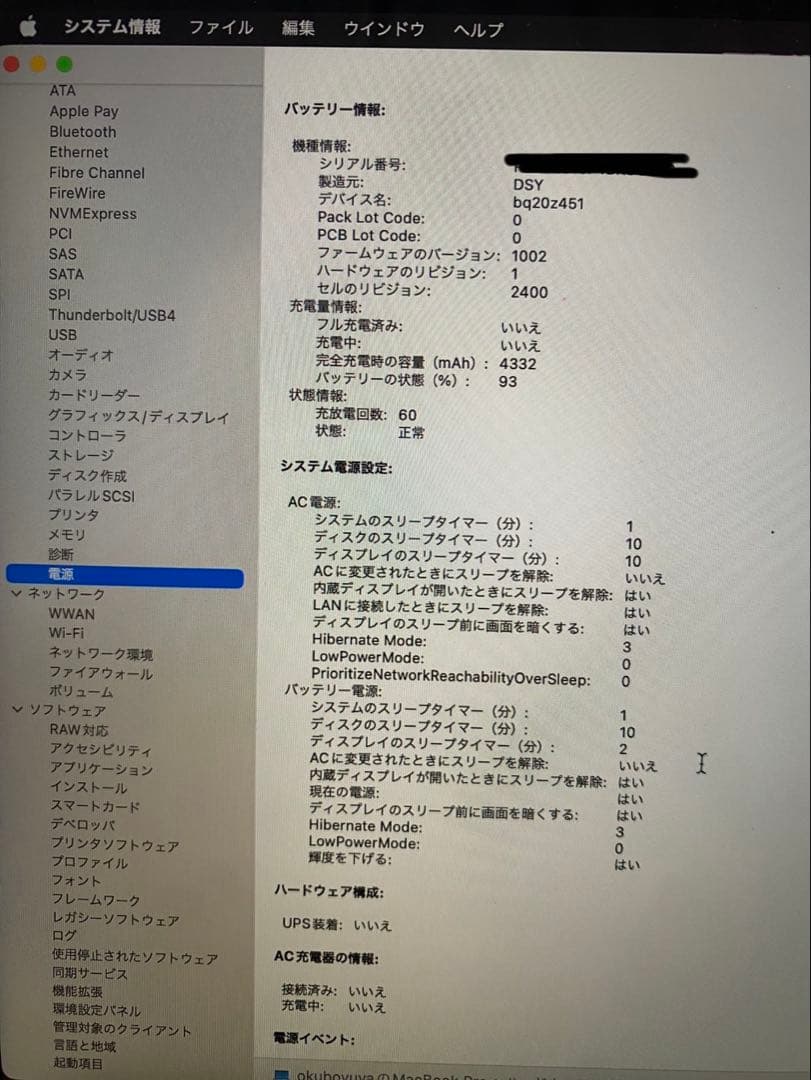 MacBook Pro 2020 13インチ 8GB/296GB