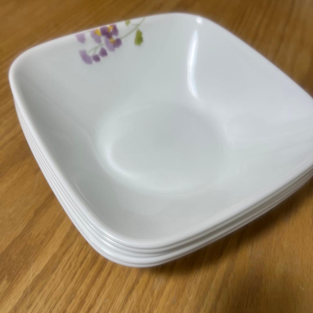 コレール★バイオレットミスト スクエアボウル 5枚セット
