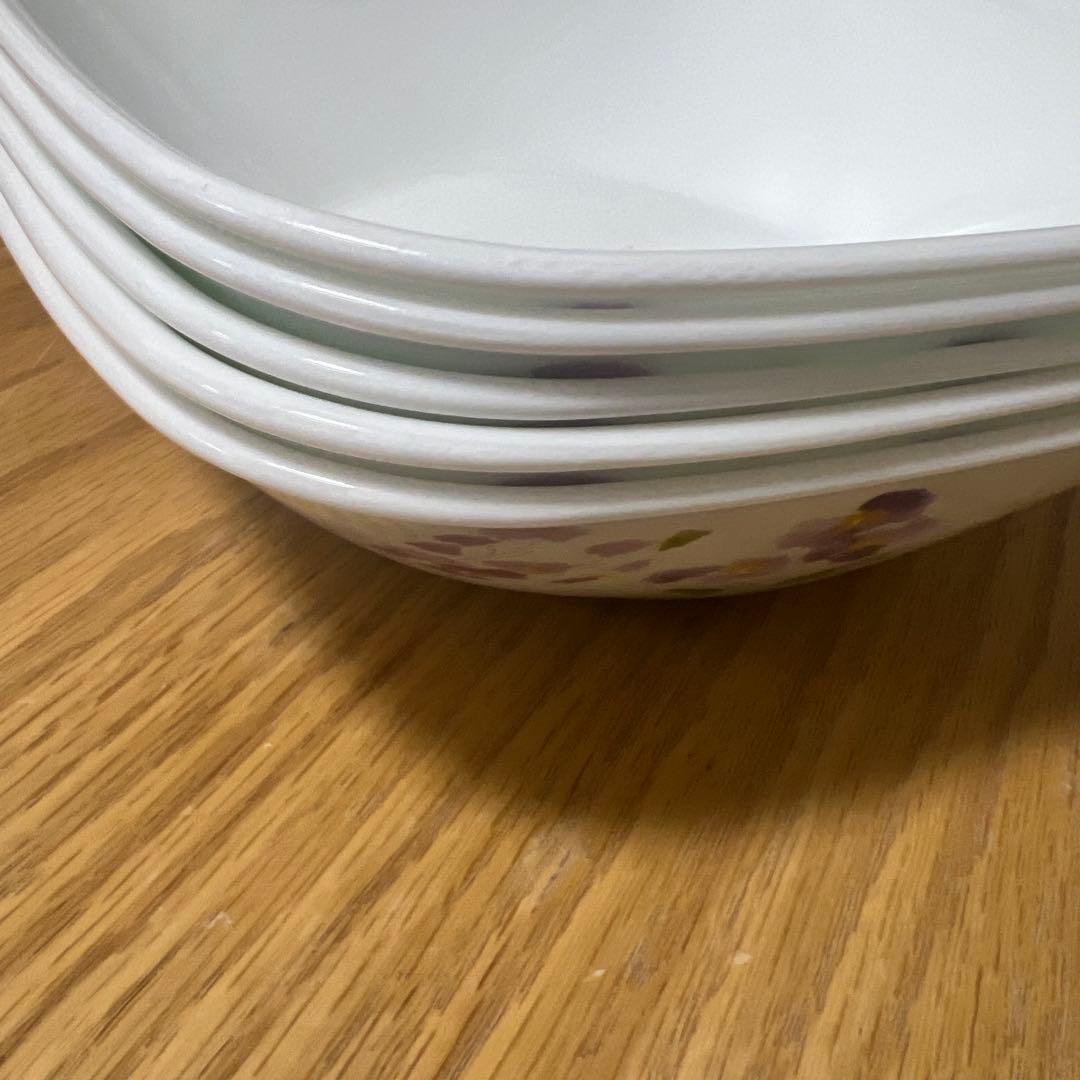 コレール★バイオレットミスト スクエアボウル 5枚セット