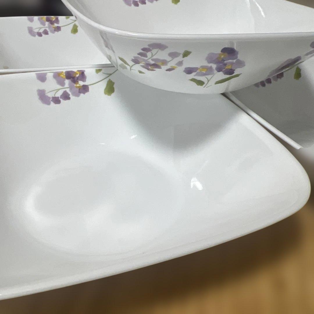 コレール★バイオレットミスト スクエアボウル 5枚セット