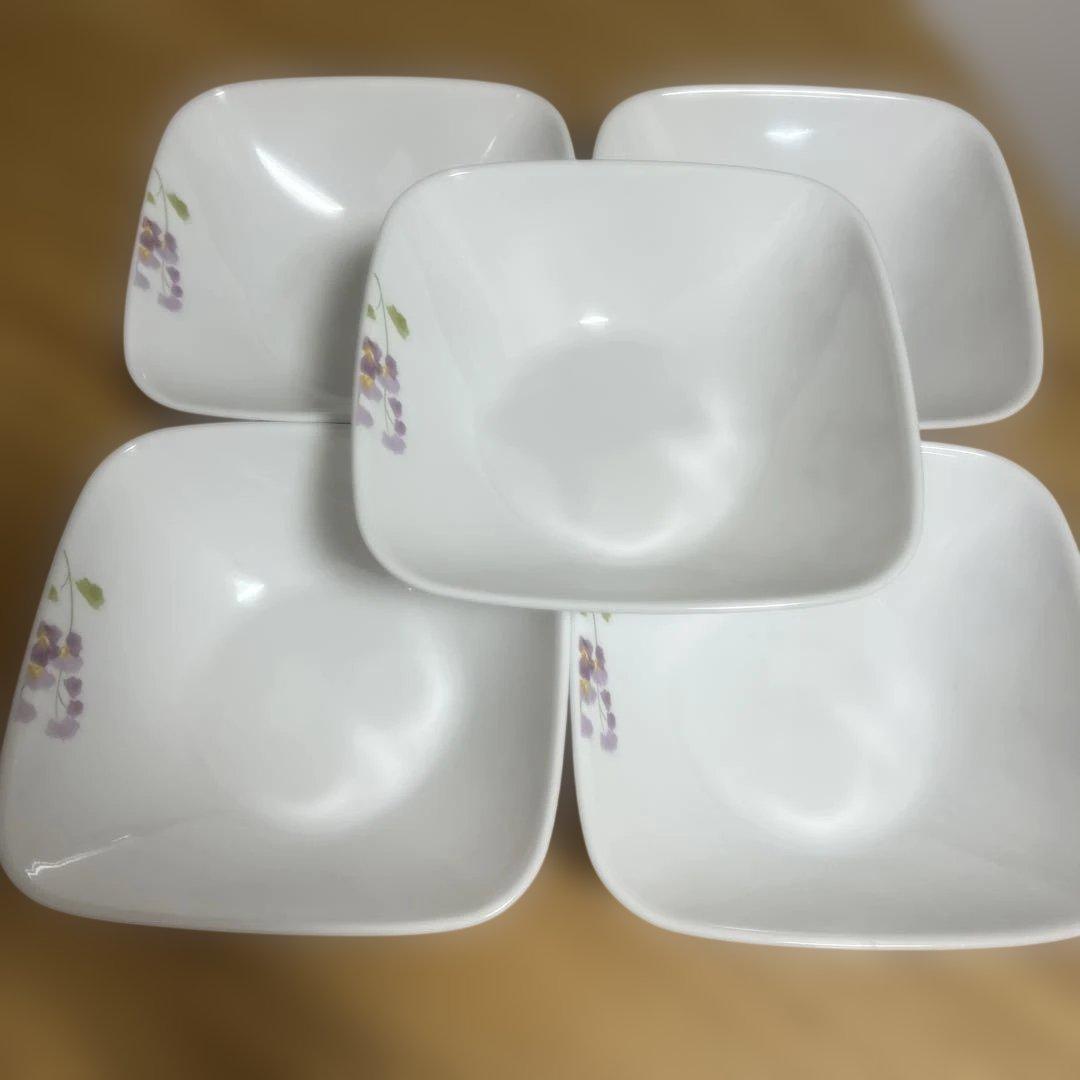 コレール★バイオレットミスト スクエアボウル 5枚セット