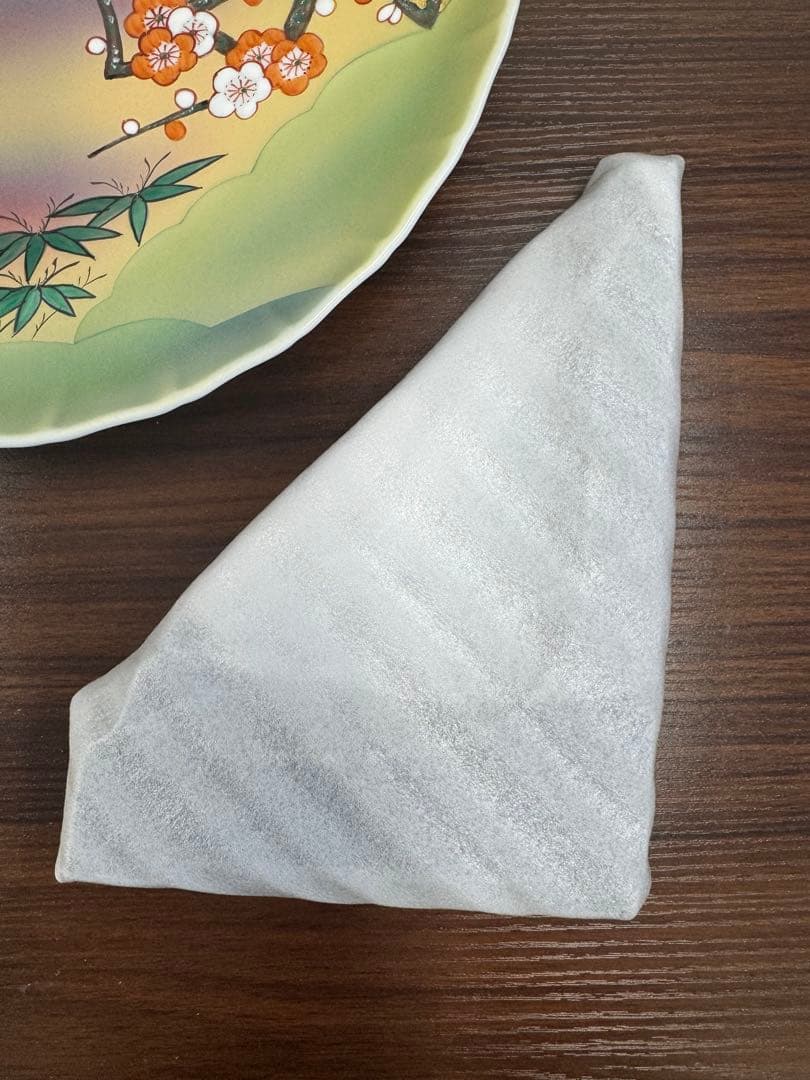 【美品】九谷焼 華山窯 黄金富士 飾り皿 木箱付き 30cm 金彩 富士山 置物