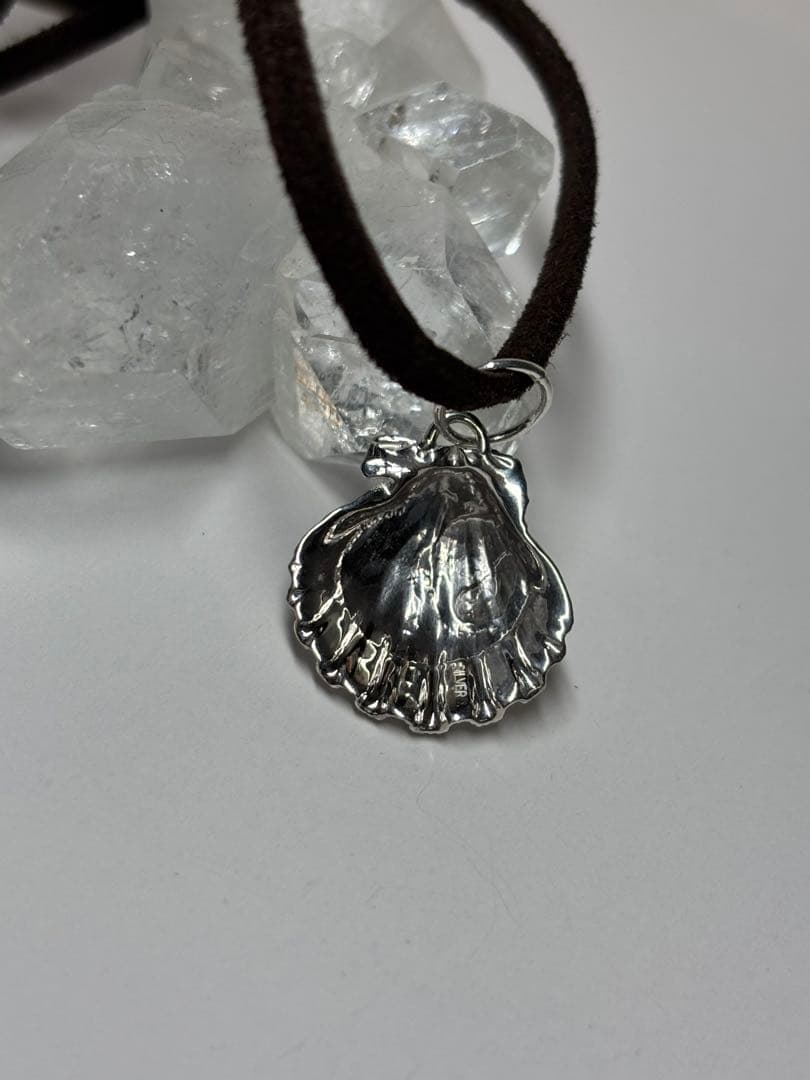 Hawaii産サンライズシェル型取り⭐︎silverチャームネックレス