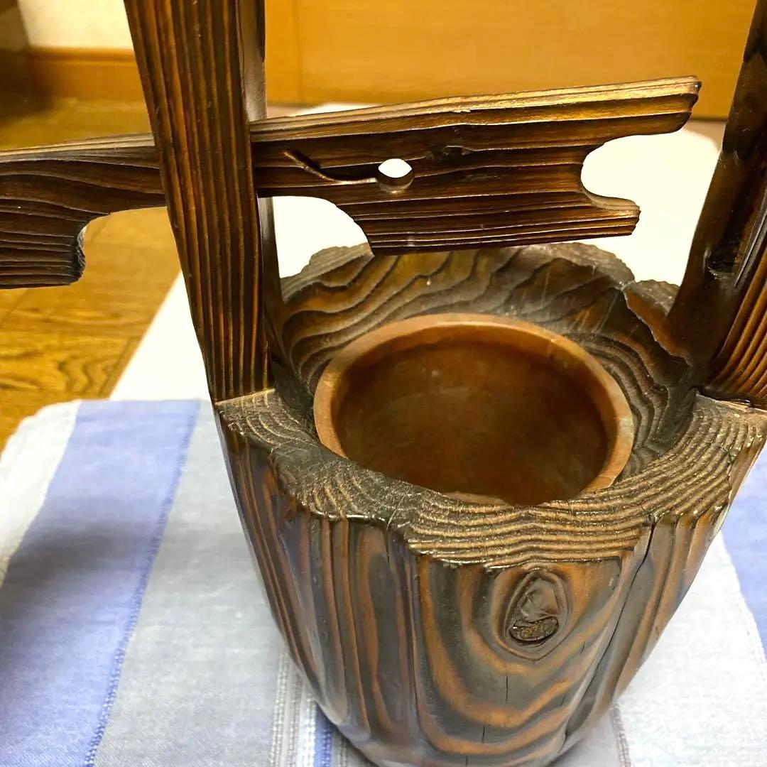 木製、一本木の花瓶