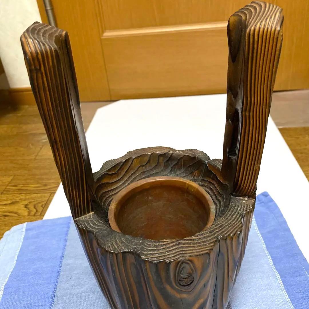 木製、一本木の花瓶