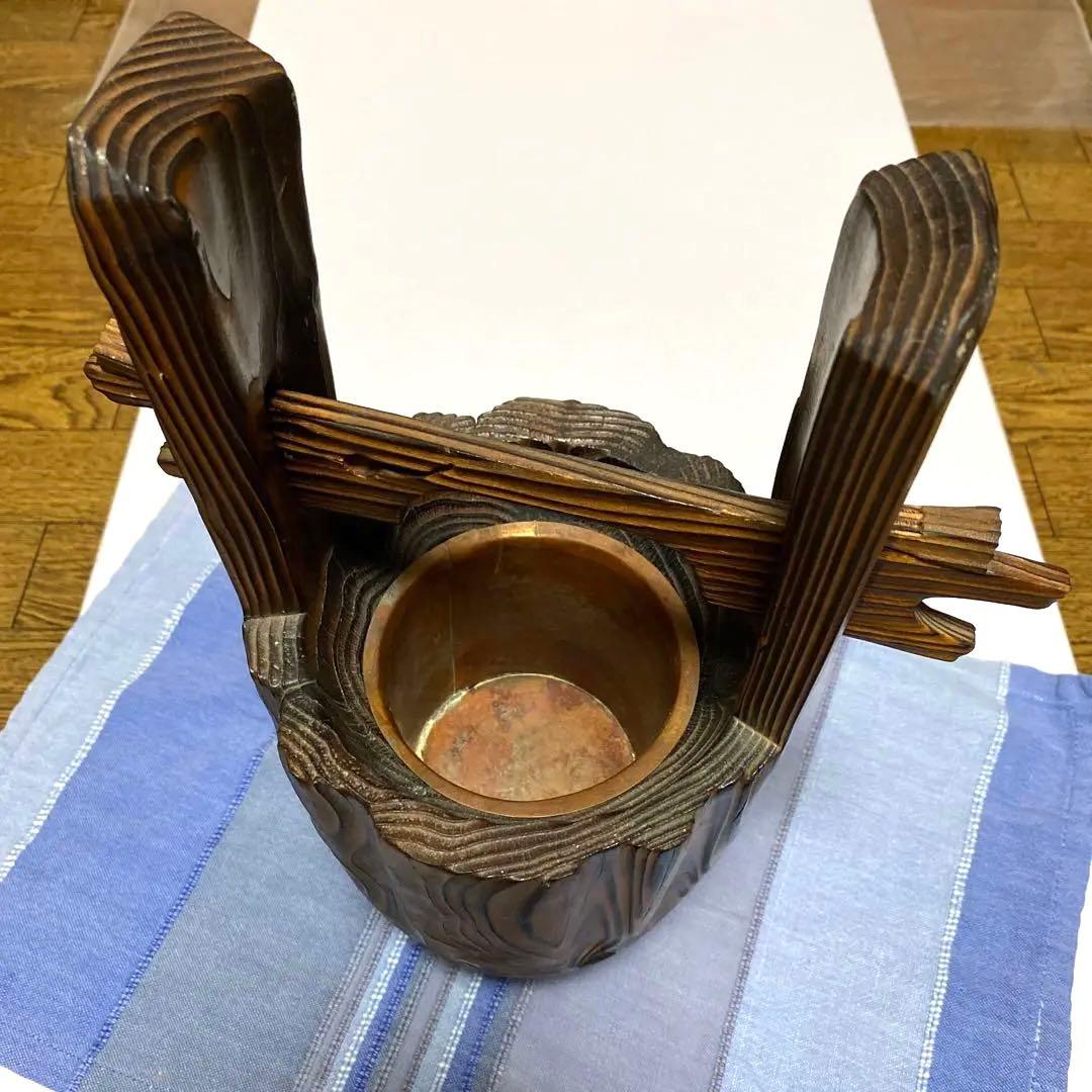 木製、一本木の花瓶