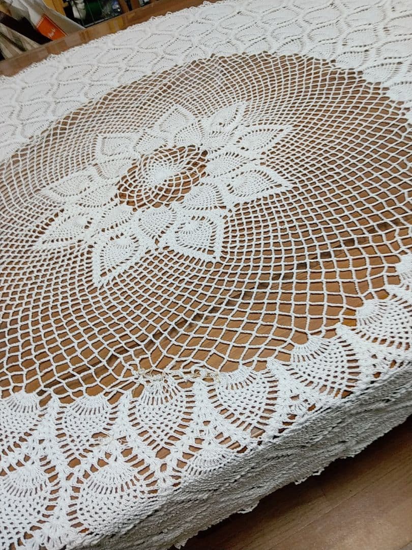 ハンドメイド レース編み ドイリー