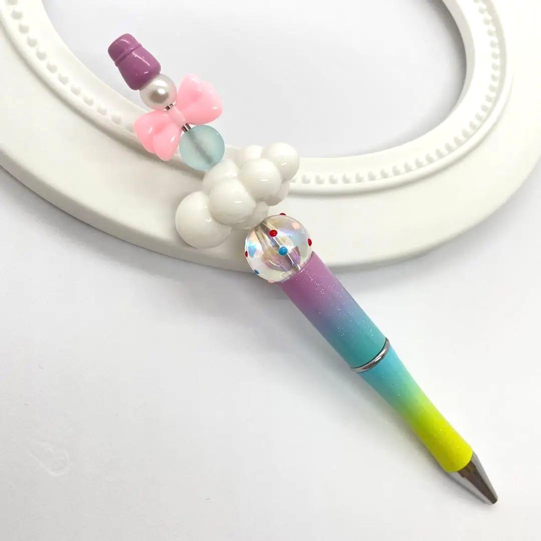 カスタムボールペン　♡カラフルくも♡ ハンドメイド　デコボールペン