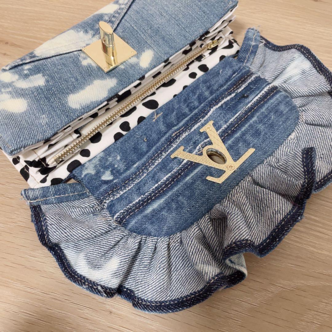 デニム リメイク フリル ウォレット