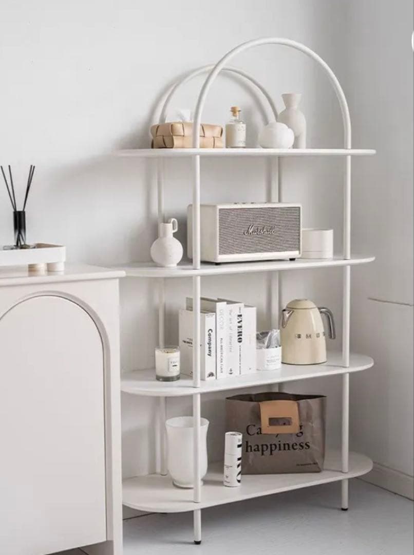 アーチ型スタンドディスプレイラック床置き収納キャビネットオフィス、寝室にロウヤ