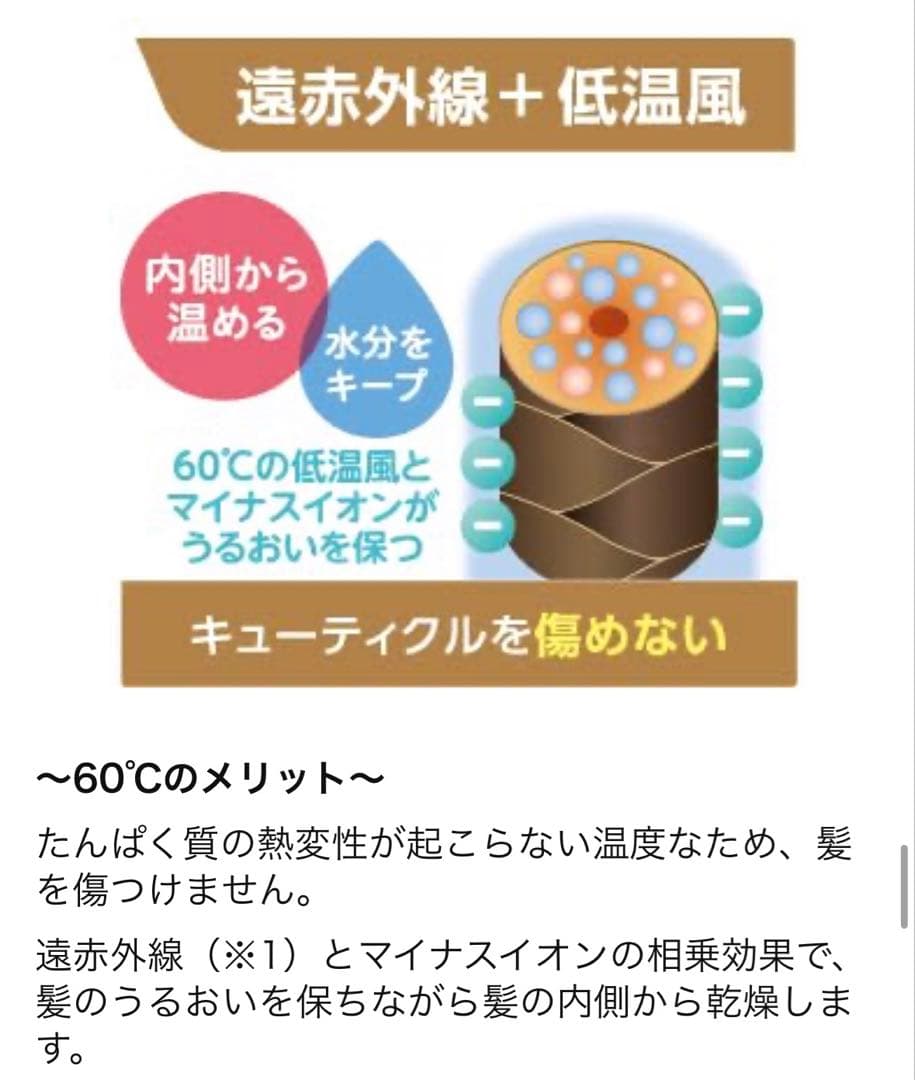 【電磁波カット】ゼンケン ヘアケアドライヤー 低温風定価12,200円