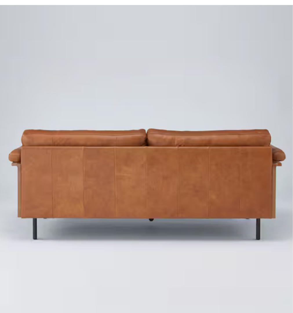 定価16万円 ブラウン 2人掛けソファ 総革 ポケットコイル2025年