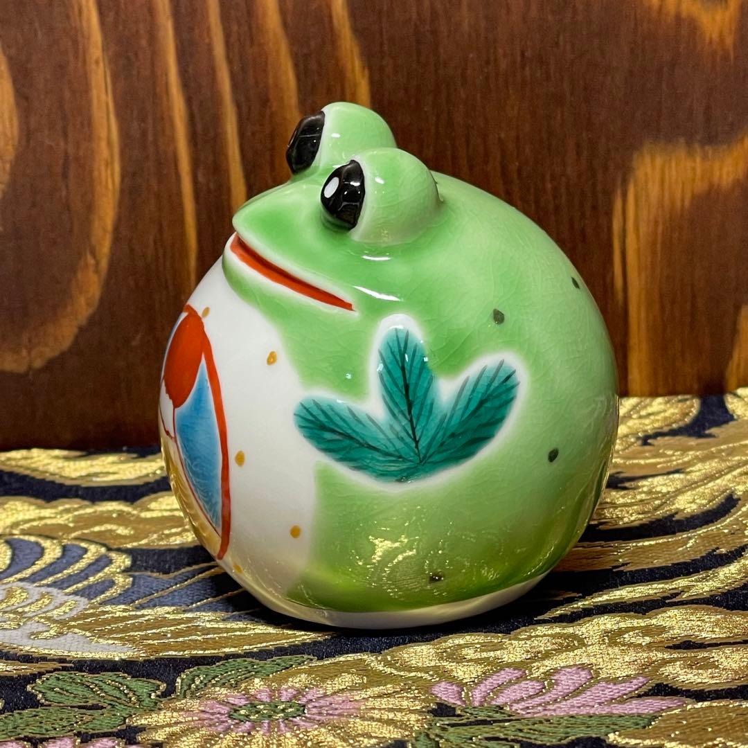 【願いが叶う 健康運】九谷焼 福カエル 2号 富士 山
