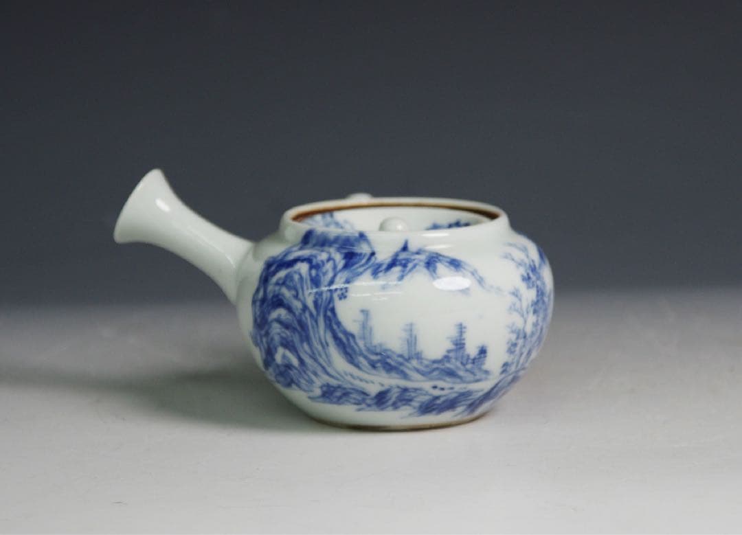 華中亭道八 青華 茶器 染付 煎茶道具 急須 茶道具 煎茶碗