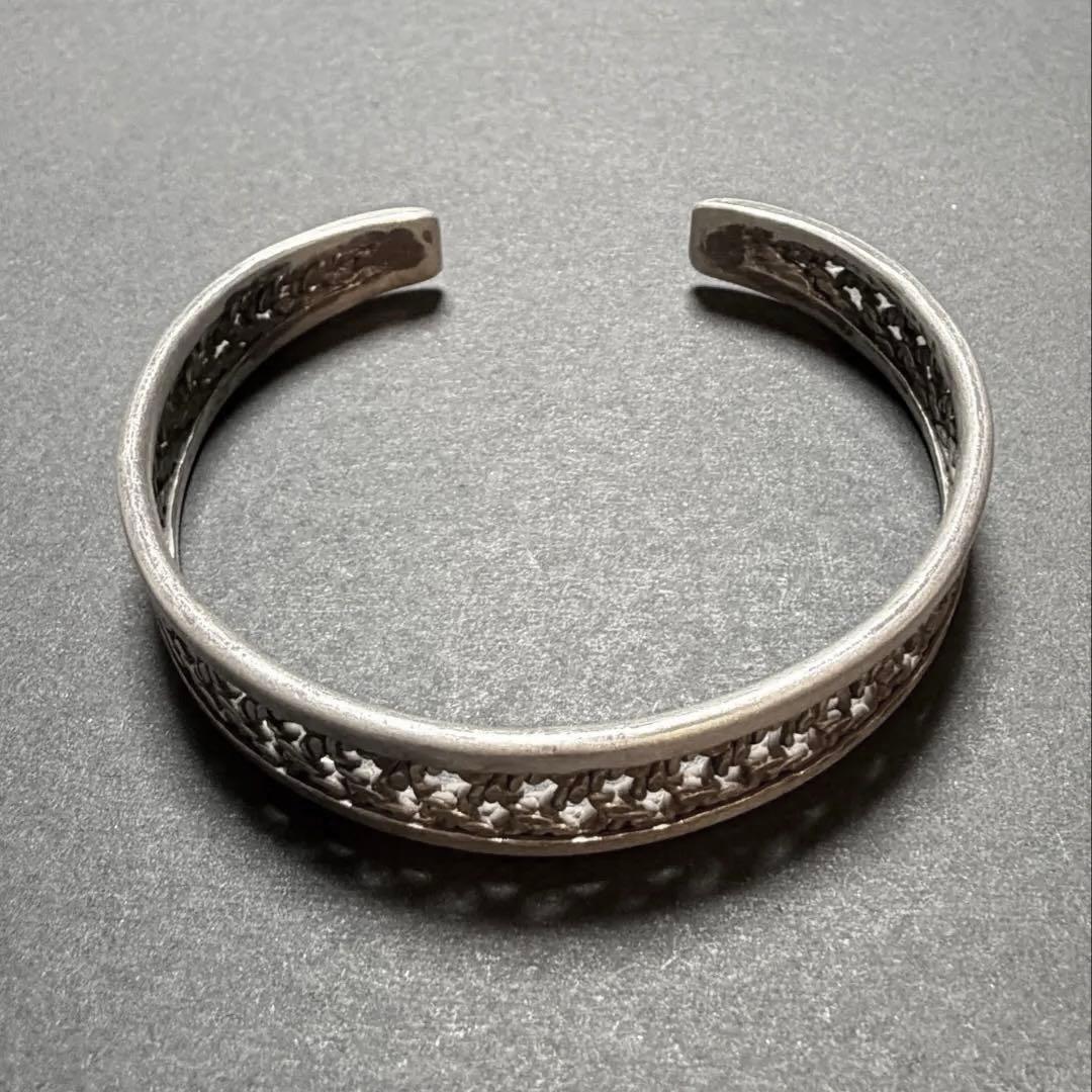 【本物】カレン族シルバー バングル 高純度 繊細 編み込み ハンドメイド