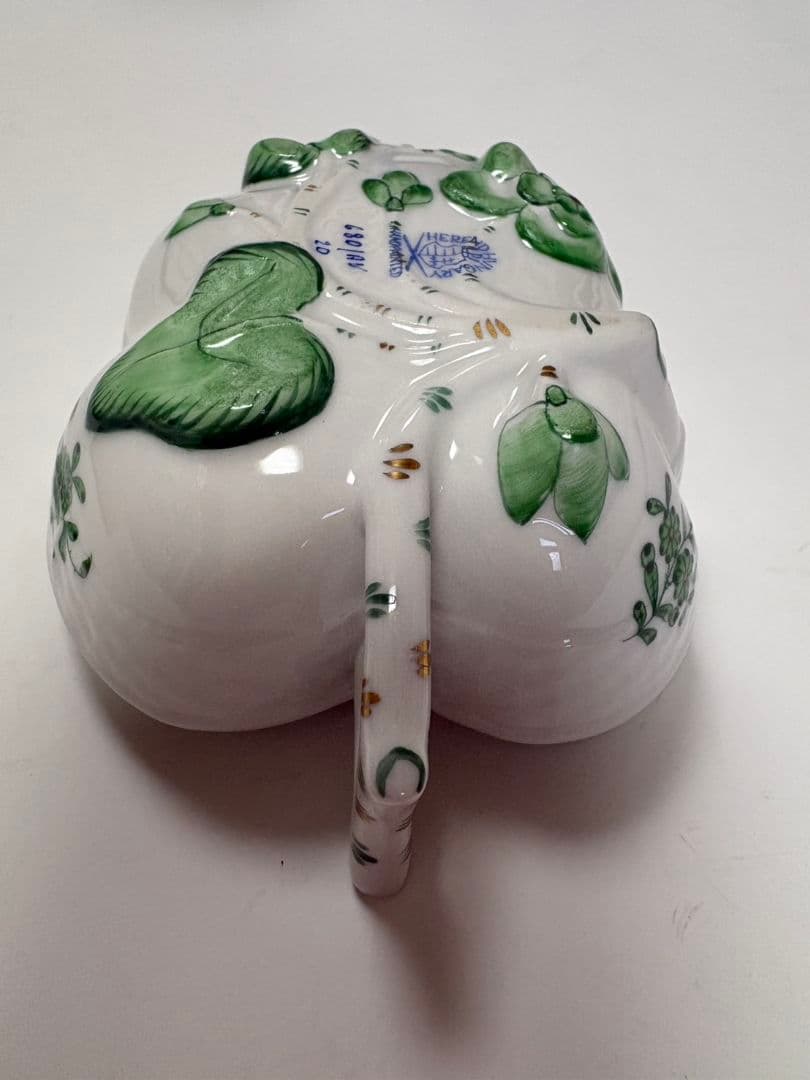 【新品未使用】へレンド アポニーグリーン オープンシュガーボウル HEREND