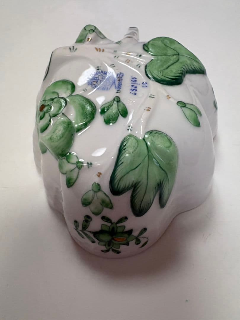 【新品未使用】へレンド アポニーグリーン オープンシュガーボウル HEREND