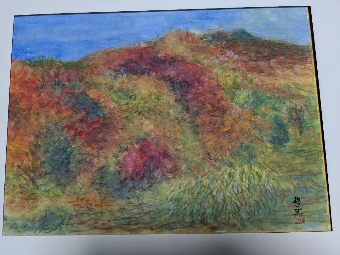 晩秋の柱 岩崎典子　絵画