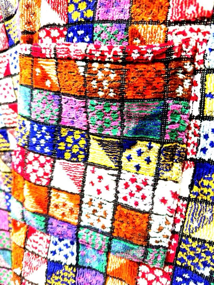 高級タオルショップ　カラカラ　タオル地　エプロン　ジャガード織　パッチワーク柄