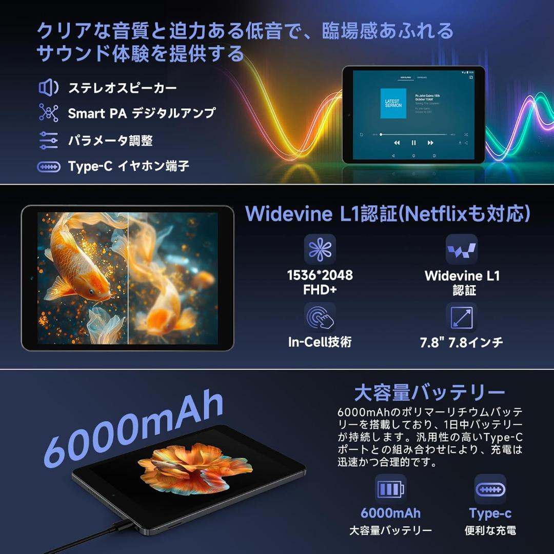 タブレット 7.9インチ　12GB＋128GB WIFIモデル